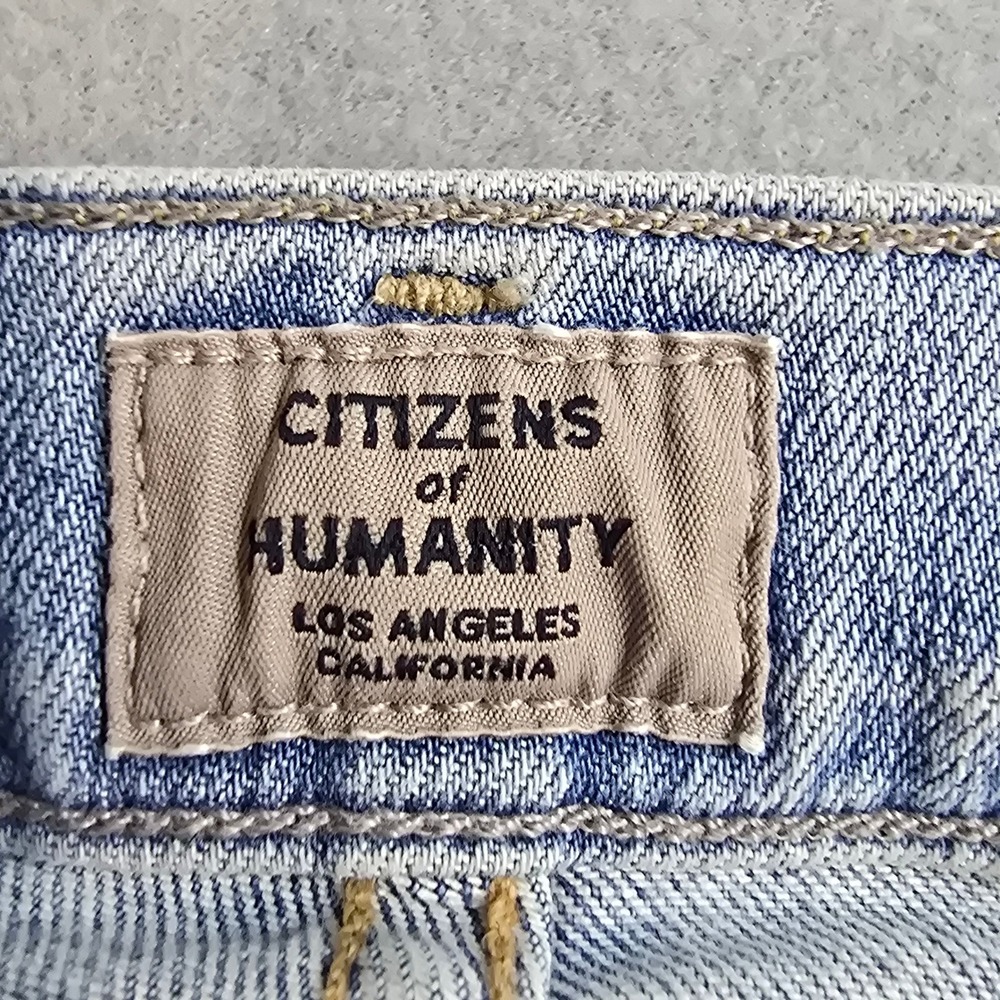 Citizens of Humanity Rocket High Rise Skinny Jeans Light Wash Raw Hem Size 30